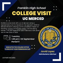 UC Merced Visit on Tuesday 9/24